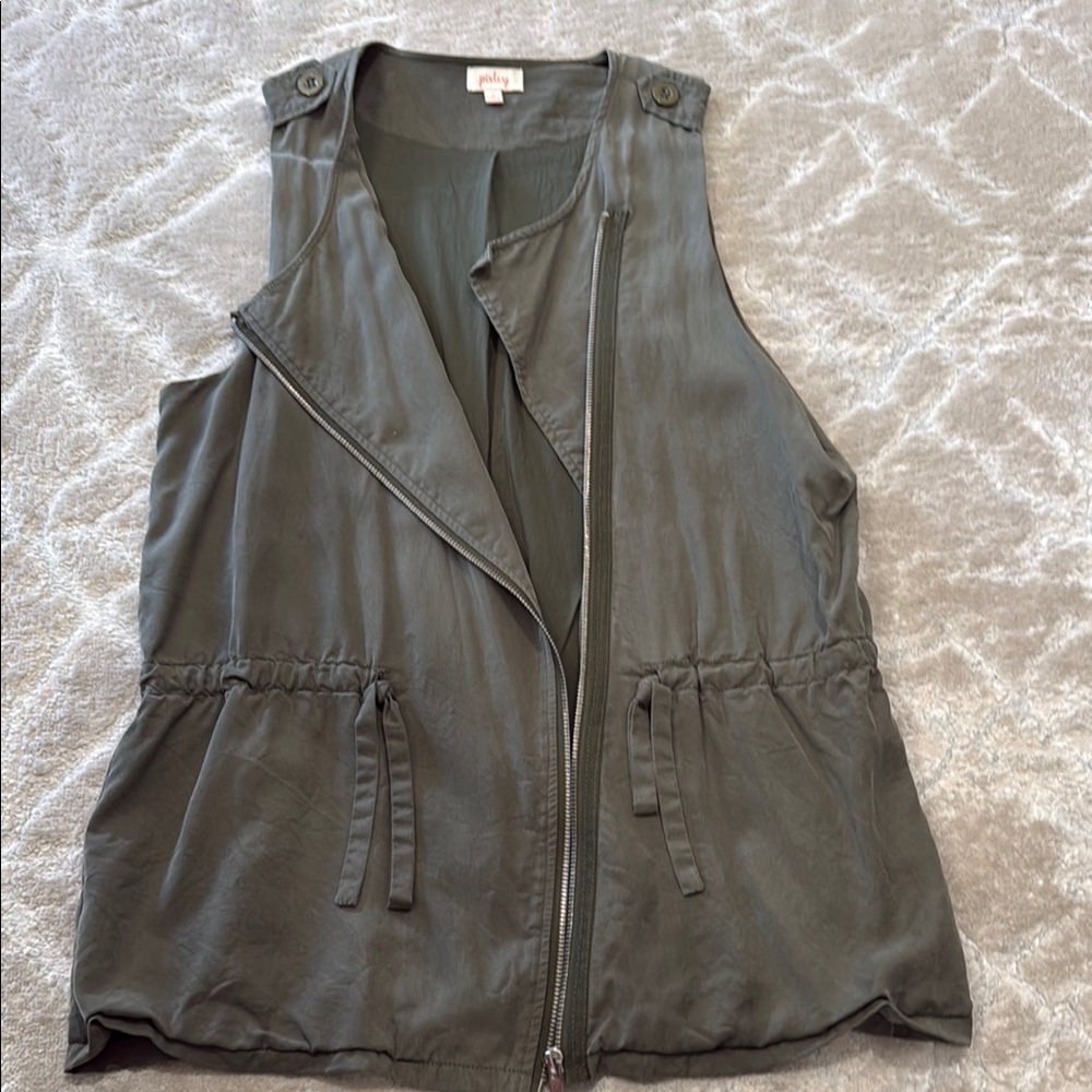 Olive Green Sleeveless Vest